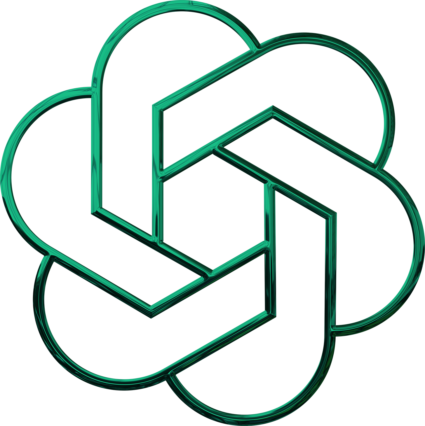3d Green Generative AI Icon Cutout